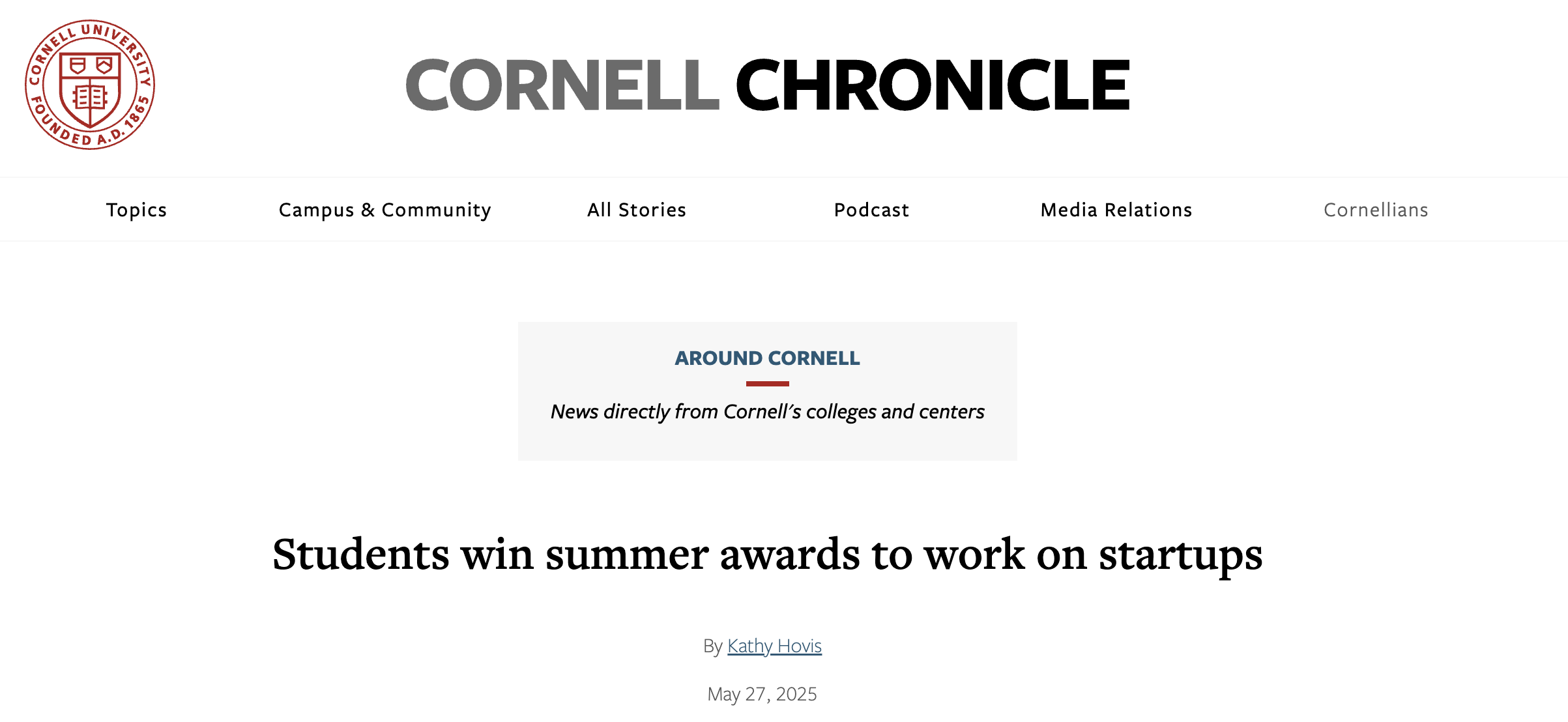 Cornell Entrepreneurship