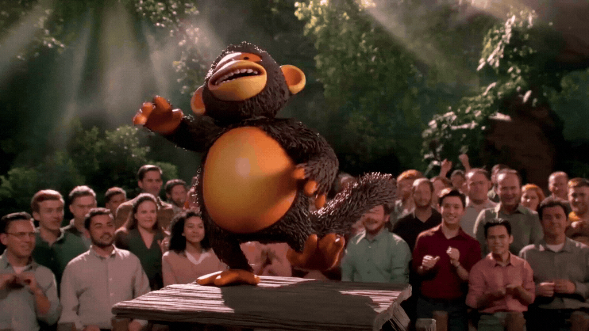 Monkey Performing Awkward in front of Audience in a Zoo